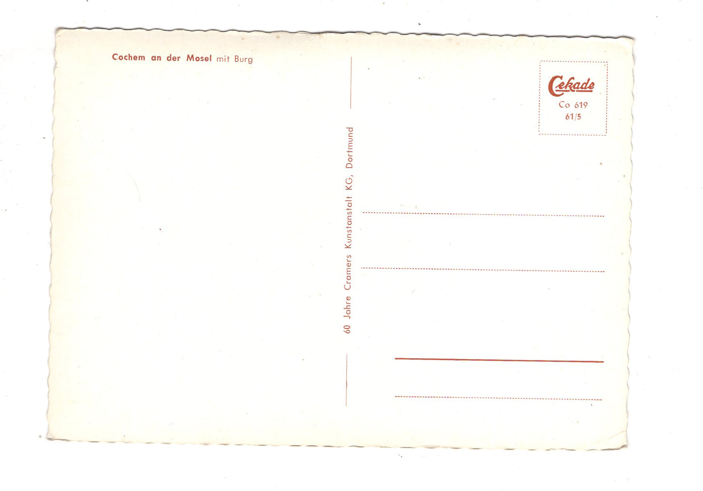 Ansichtskarte Cochem an der Mosel mit Burg / M1-58