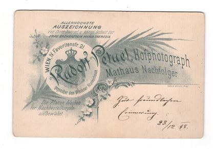 Fotografie Feines Paar mit Widmung - Wien 1898 / CAB X-27