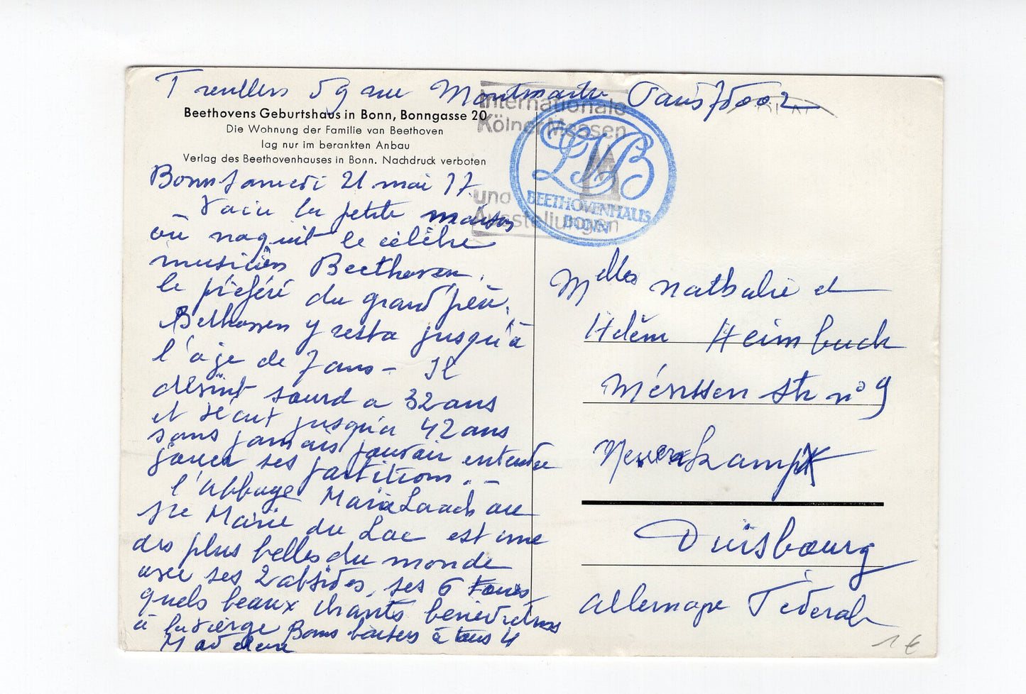 Ansichtskarte Bonn / Beethovens Geburtshaus