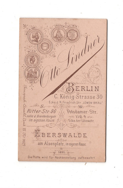 Fotografie Feines Paar / benannt - Berlin 1891 / CDV L1-37