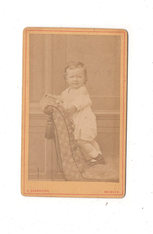 Fotografie Niedlicher kleiner Junge - Meißen 1879 / CDV M1-19