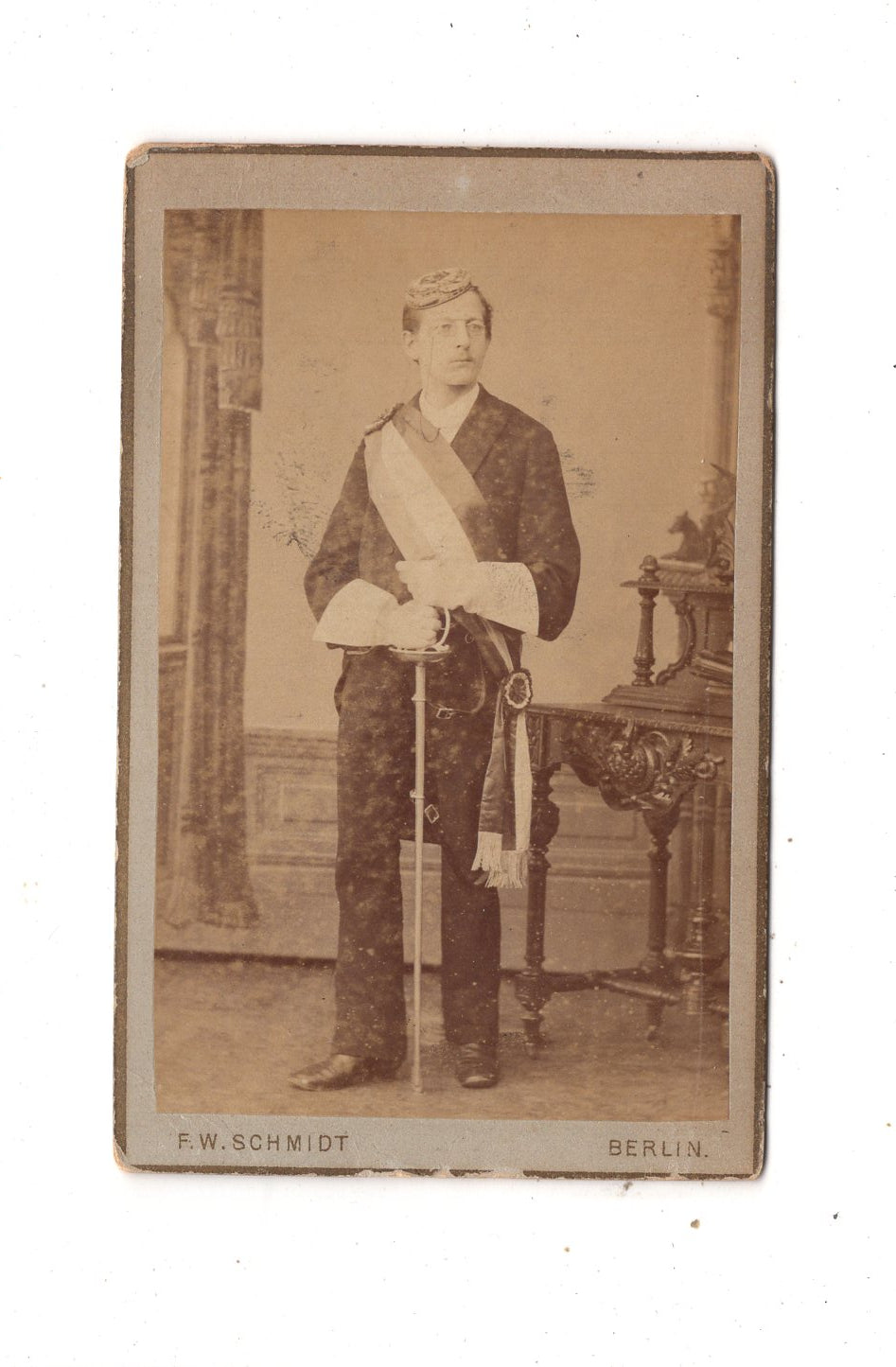 Fotografie Studentika Burschenschaft mit Widmung - Berlin 1887