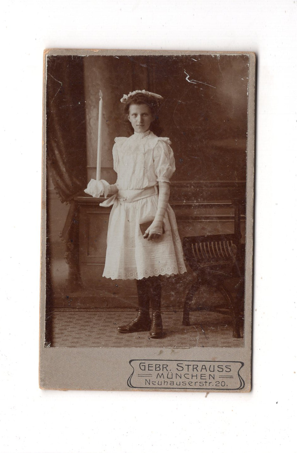 Fotografie Feines junges Mädchen - München um 1910 / CDV N1-02