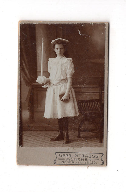 Fotografie Feines junges Mädchen - München um 1910 / CDV N1-02