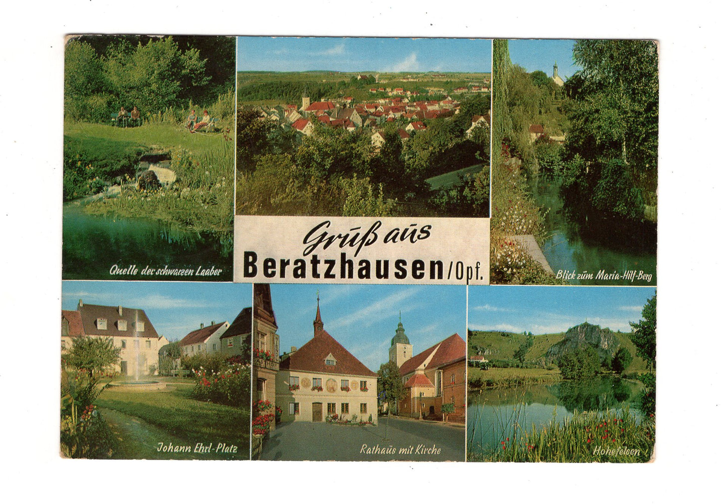 Ansichtskarte Beratzhausen / Oberpfalz / Rathaus mit Kirche +++