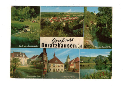 Ansichtskarte Beratzhausen / Oberpfalz / Rathaus mit Kirche +++