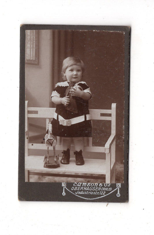 Fotografie Niedlicher kleiner Junge - Oberhausen um 1910 / CDV M1-19