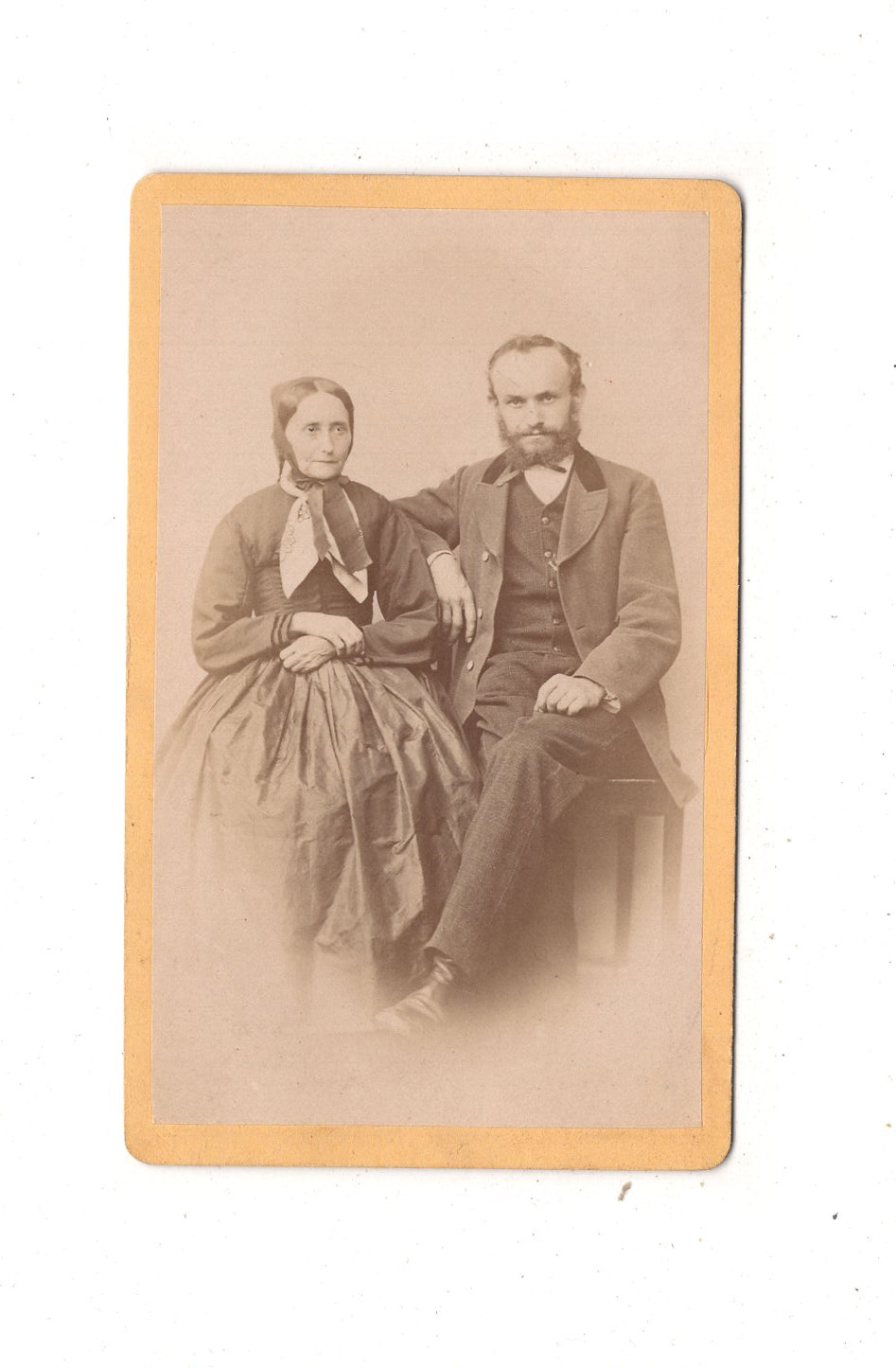Fotografie Feine Dame und feiner Herr - Bad Krozingen 1860er / CDV L1-37