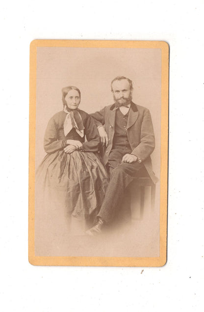 Fotografie Feine Dame und feiner Herr - Bad Krozingen 1860er / CDV L1-37