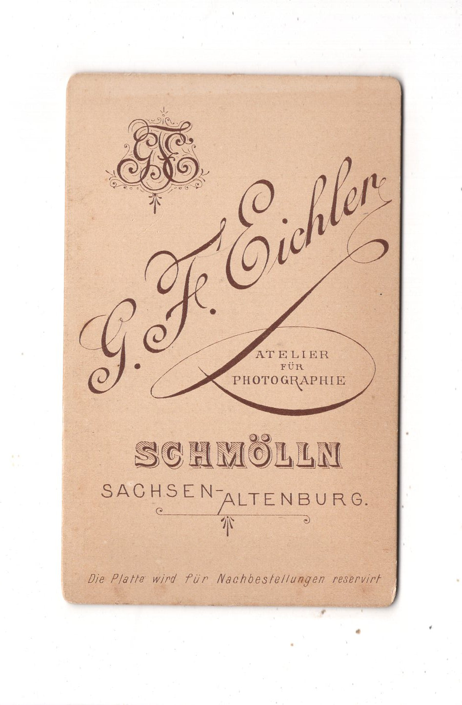 Fotografie Feiner Herr - Schmölln 1890er