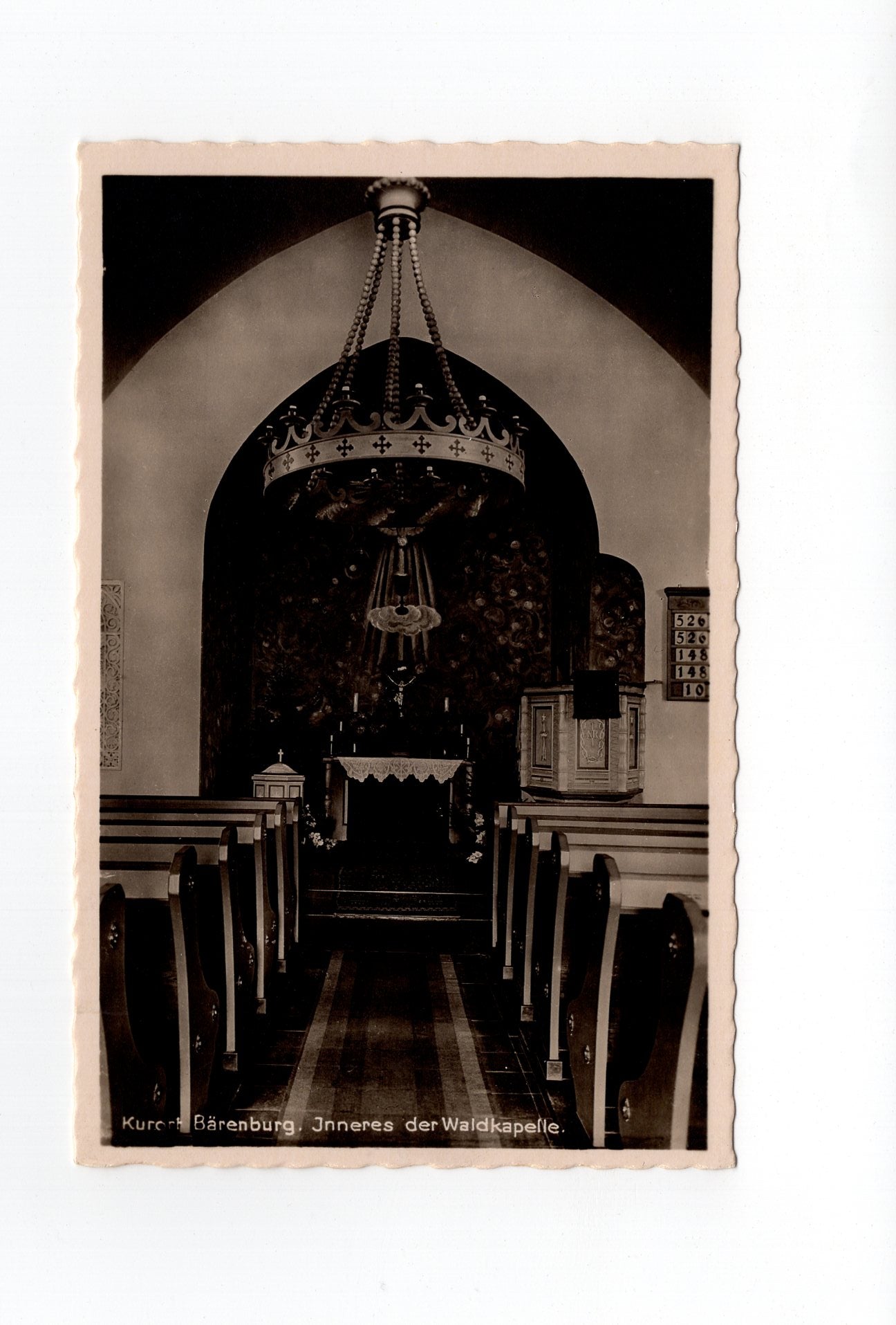 Ansichtskarte Bärenburg / Inneres der Waldkapelle