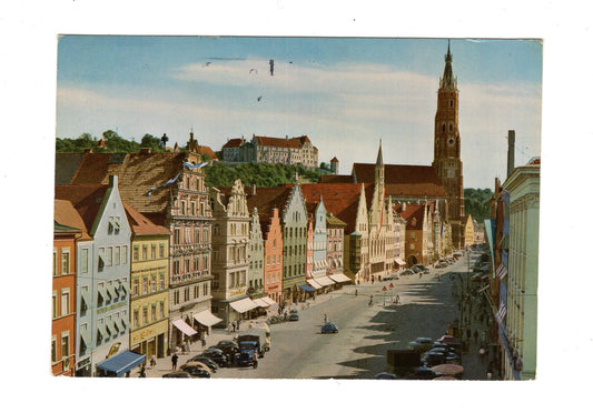 Ansichtskarte Landshut in Bayern / Altstadt und Burg Trausnitz