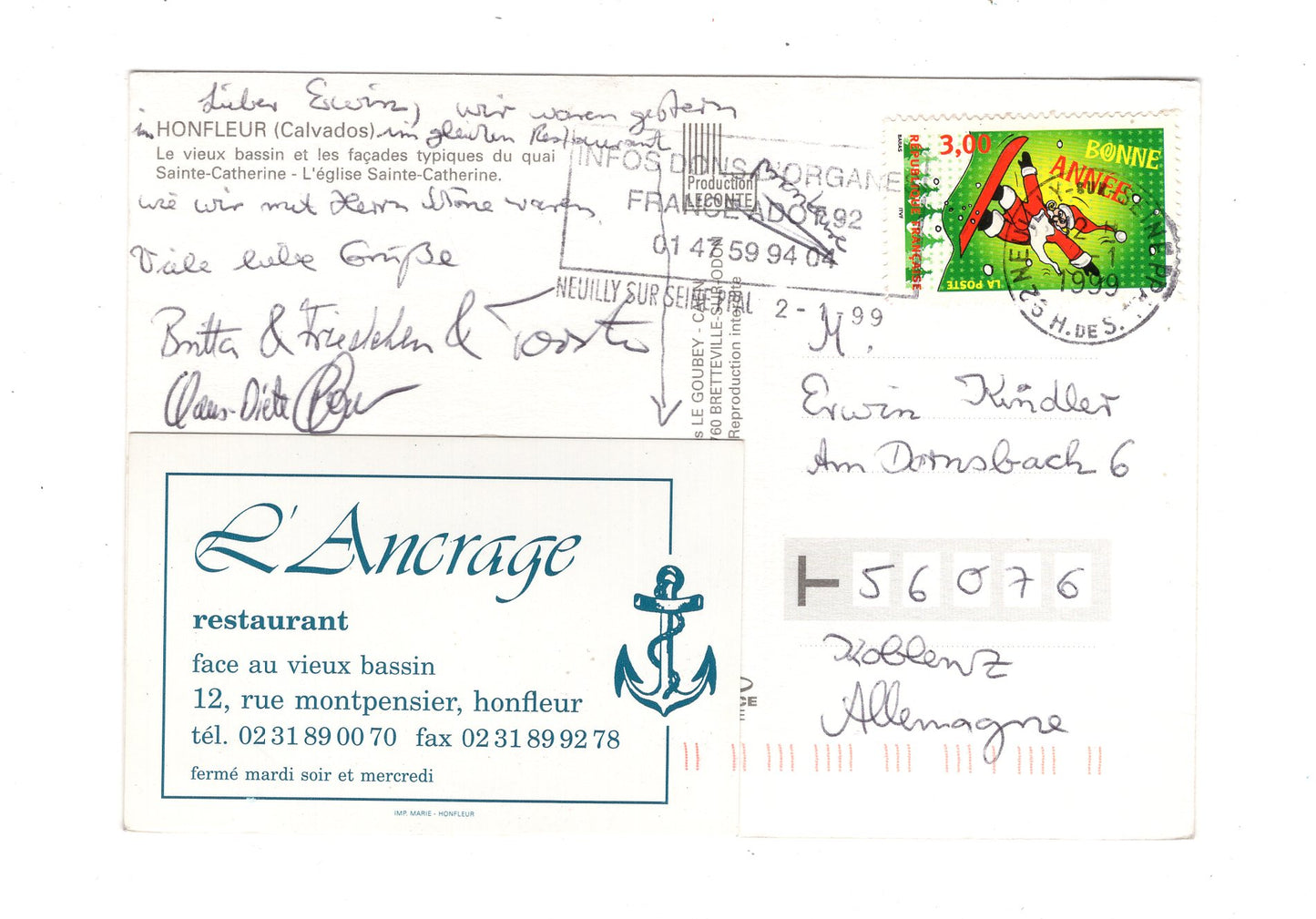 Ansichtskarte Honfleur / Frankreich