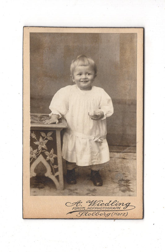 Fotografie Niedlicher kleiner Junge - Stolberg im Harz 1910er / CDV M1-19