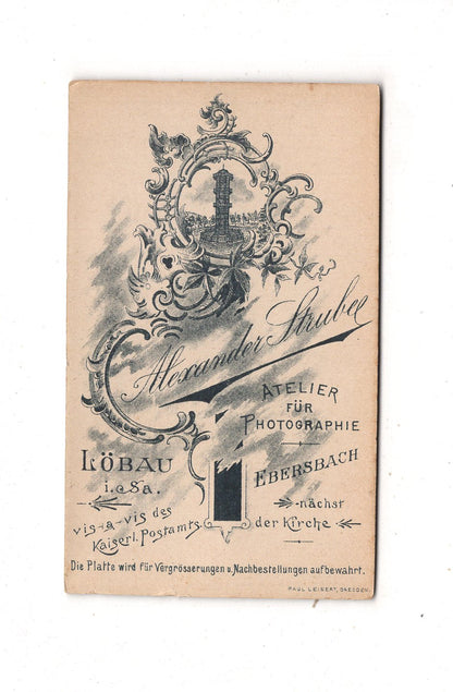 Fotografie Feines junges Mädchen - Löbau / Ebersbach 1890er / CDV E1-31