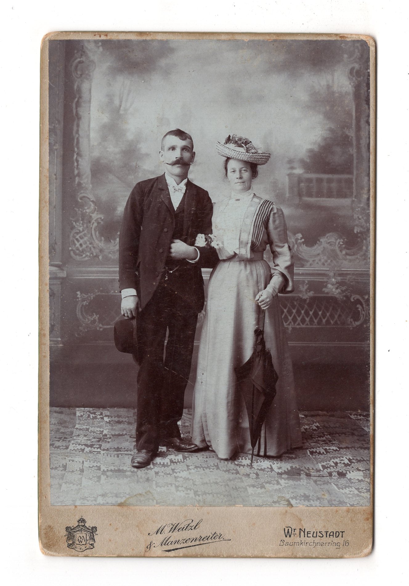 Fotografie Feines Paar - Wiener Neustadt 1900er / CAB X-27