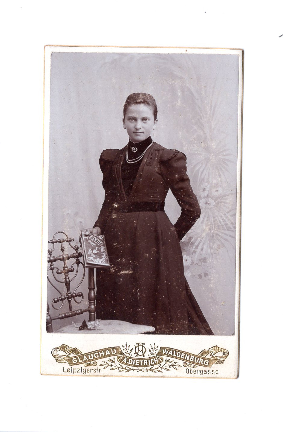 Fotografie Feine Dame - Glauchau / Waldenburg 1890er