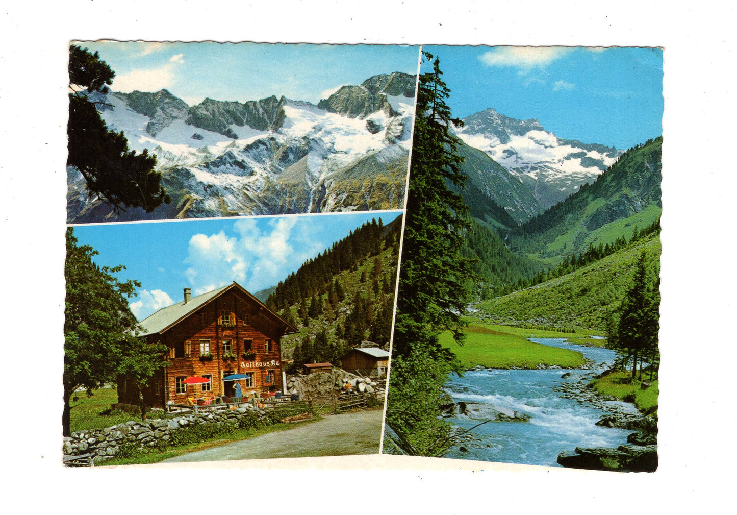 Ansichtskarte Alpengasthaus AU im Zillergrund / Zillertal / Tirol / Österreich