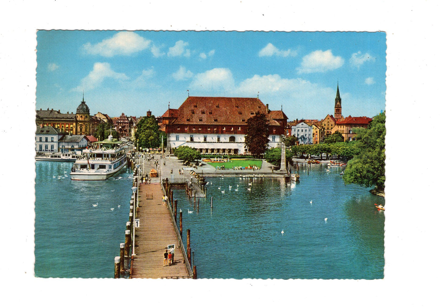 Ansichtskarte Konstanz am Bodensee / Hafen mit Konzilsgebäude / K1-53