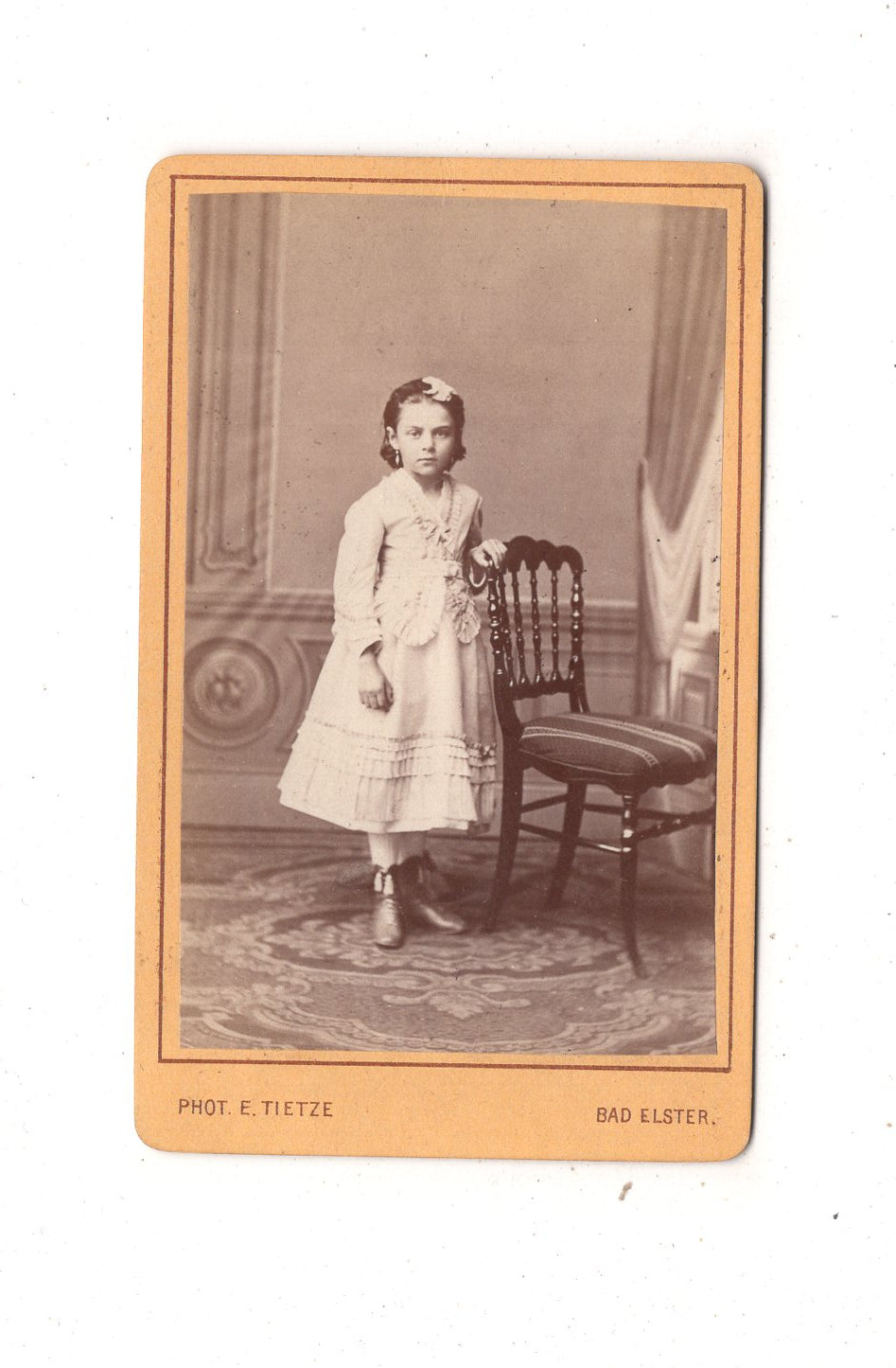 Fotografie Feines junges Mädchen - Bad Elster 1860er / CDV N1-02