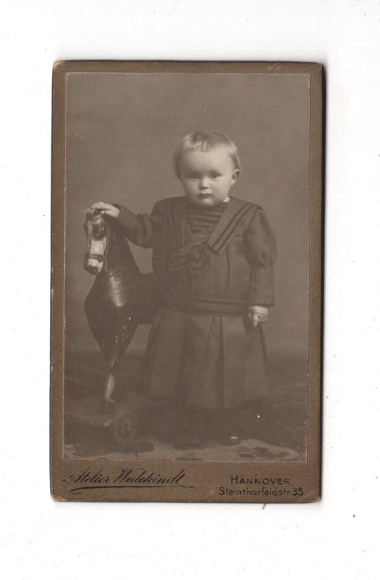 Fotografie Niedlicher kleiner Junge - Hannover um 1910 / CDV M1-19