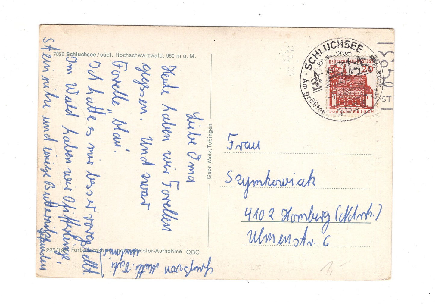 Ansichtskarte Schluchsee / südlicher Hochschwarzwald / G1-69