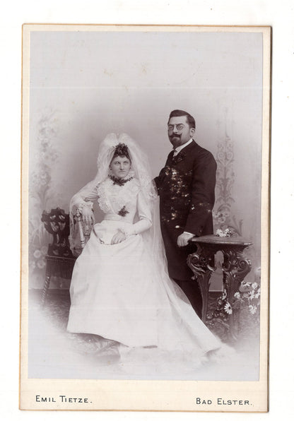 Fotografie Schönes Hochzeitsbild - Bad Elster 1890er