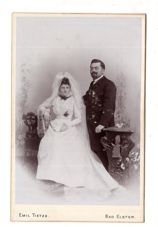 Fotografie Schönes Hochzeitsbild - Bad Elster 1890er