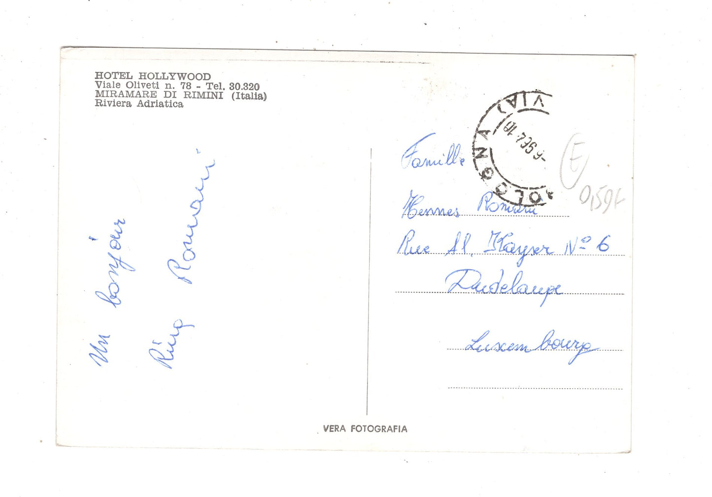 Ansichtskarte Hotel Hollywood / Miramare di Rimini / Italien / N1-59