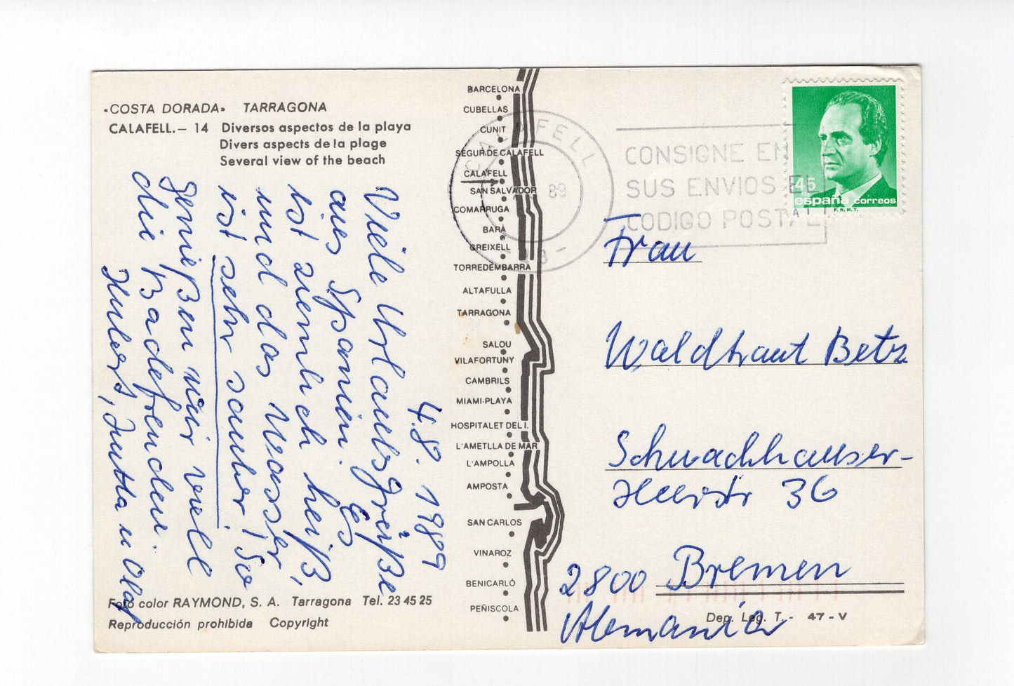 Ansichtskarte Calafell / Costa Dorada / Spanien