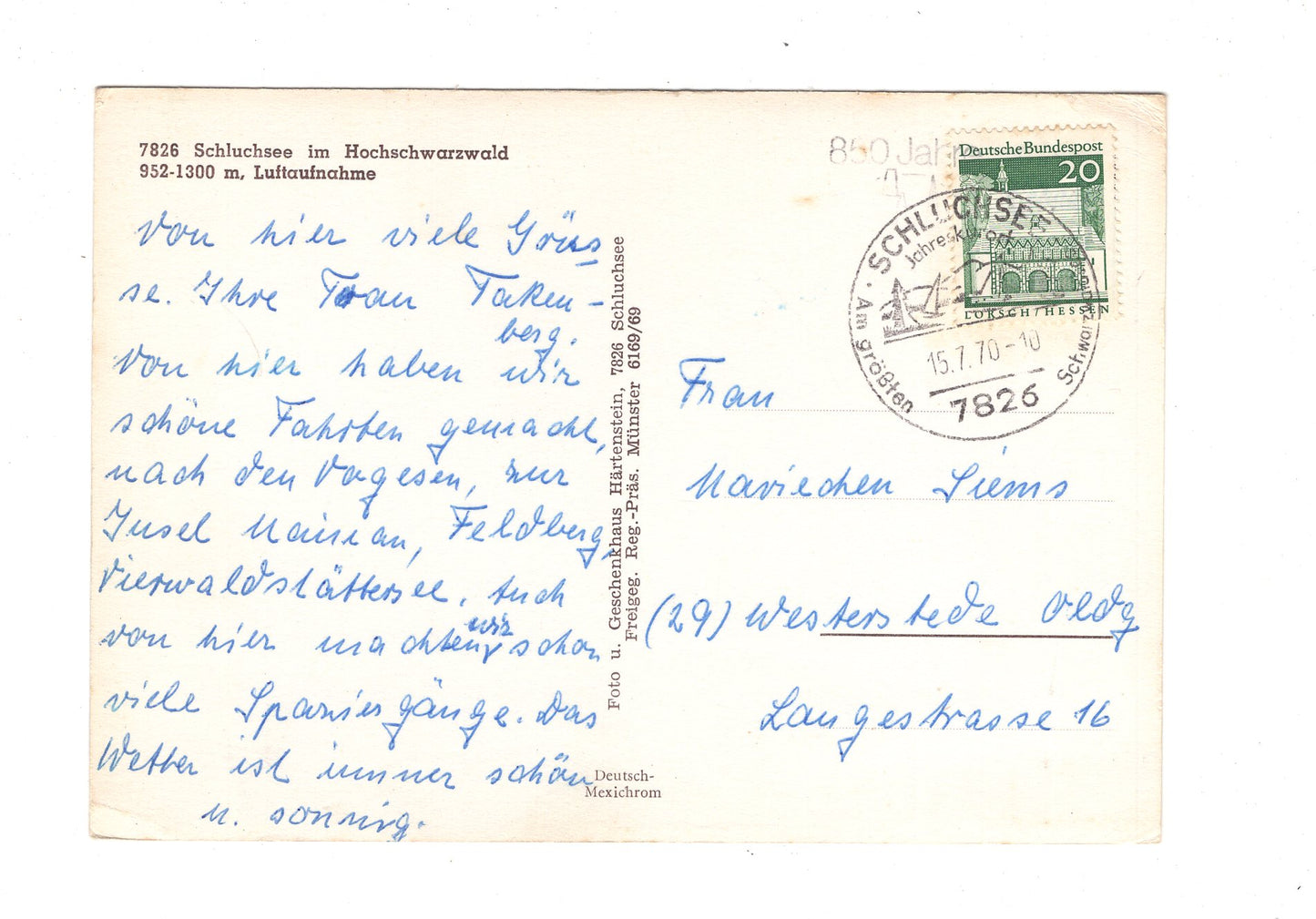 Ansichtskarte Schluchsee im Hochschwarzwald / G1-69