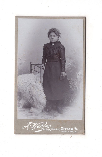 Fotografie Feines junges Mädchen - Zittau um 1900 / CDV N1-02