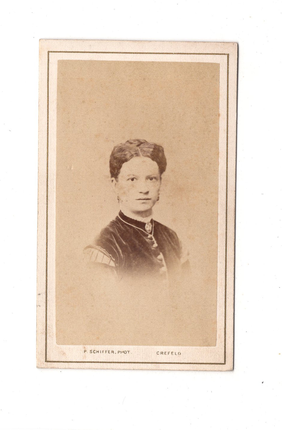Fotografie Damenportrait - Krefeld 1870er / CDV C1-17