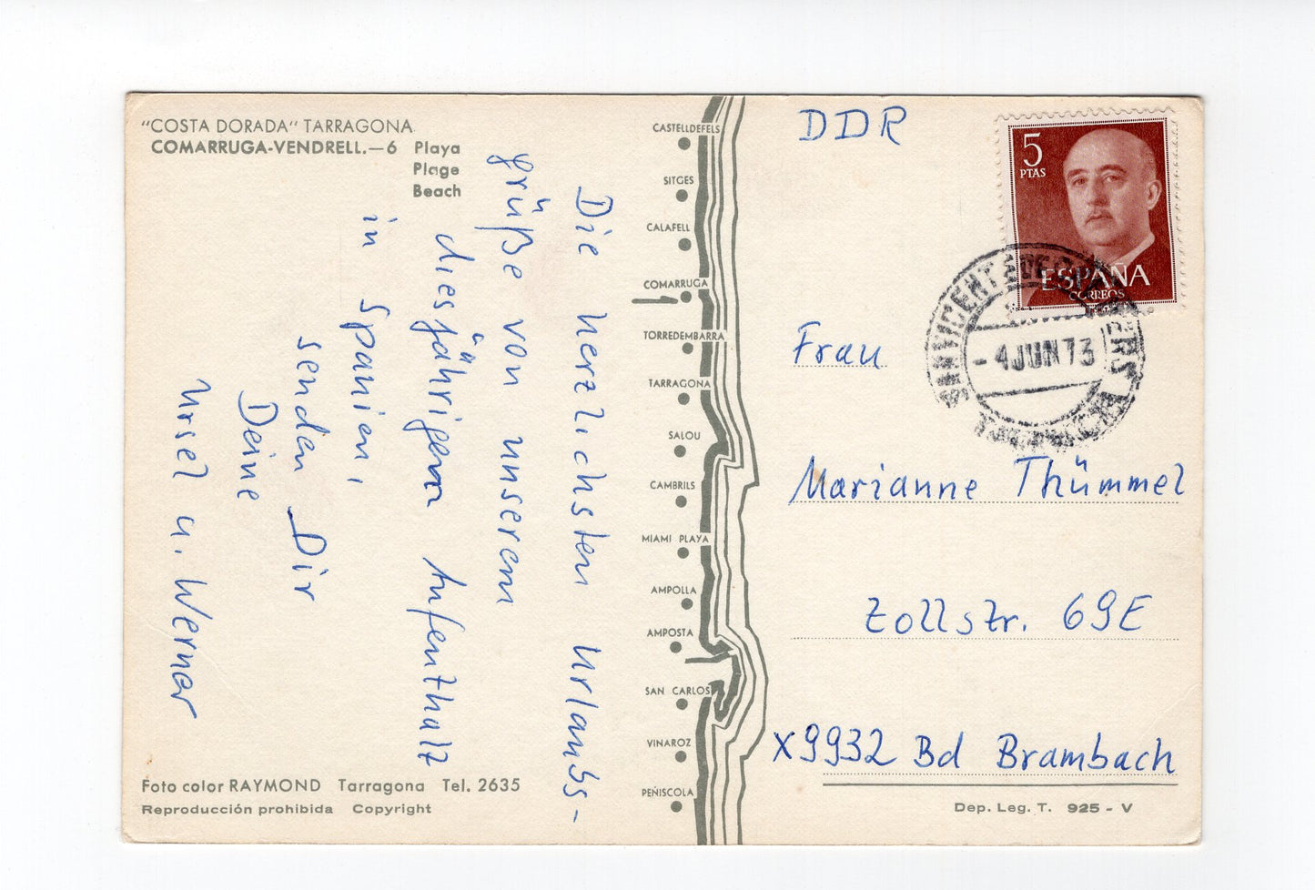 Ansichtskarte Comarruga / Costa Dorada / Spanien