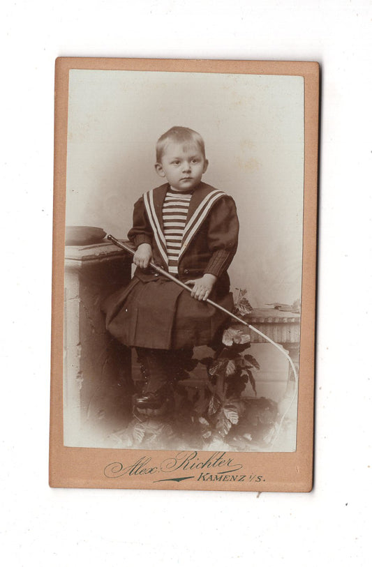Fotografie Niedlicher kleiner Junge - Kamenz 1890er / CDV M1-19