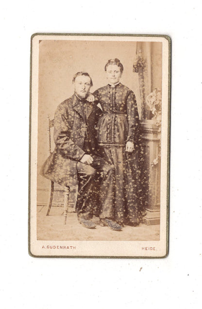 Fotografie Feines Paar - Heide in Holstein 1870er / CDV L1-38