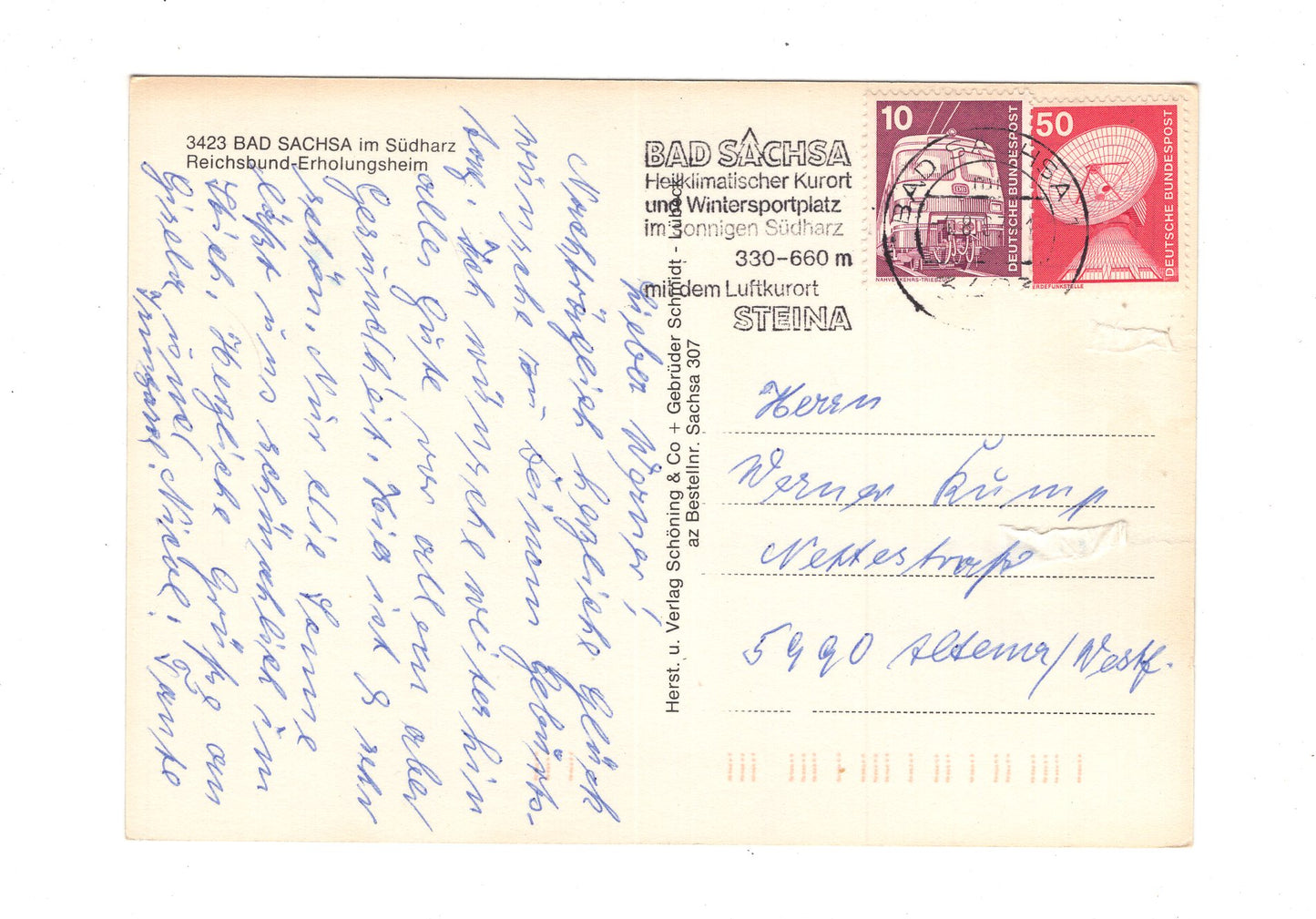 Ansichtskarte Bad Sachsa / Südharz / Reichsbund-Erholungsheim