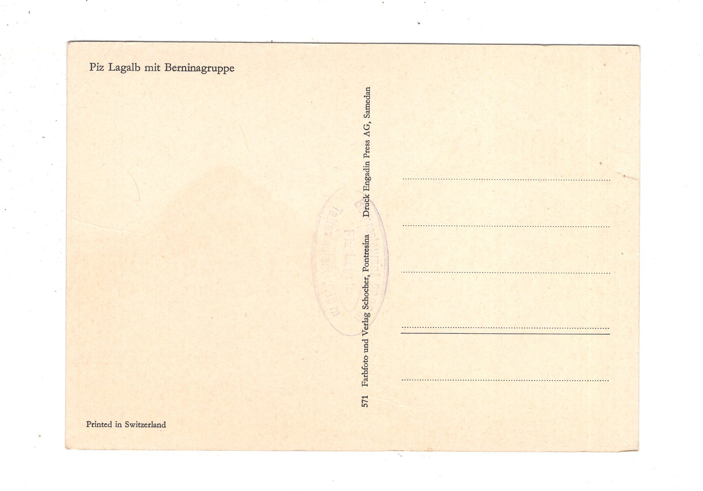 Ansichtskarte Piz Lagalb mit Berninagruppe / Schweiz