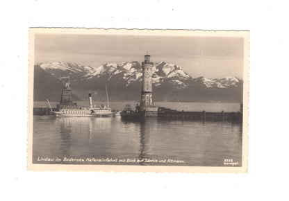 Ansichtskarte Lindau im Bodensee / Hafeneinfahrt / K1-53