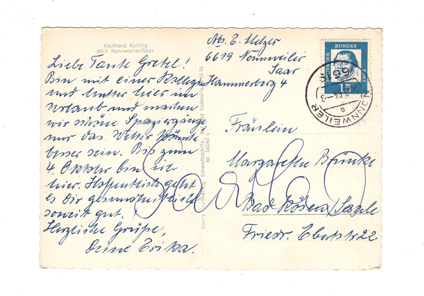 Ansichtskarte Kaufhaus Kolling / Nonnweiler / Saar
