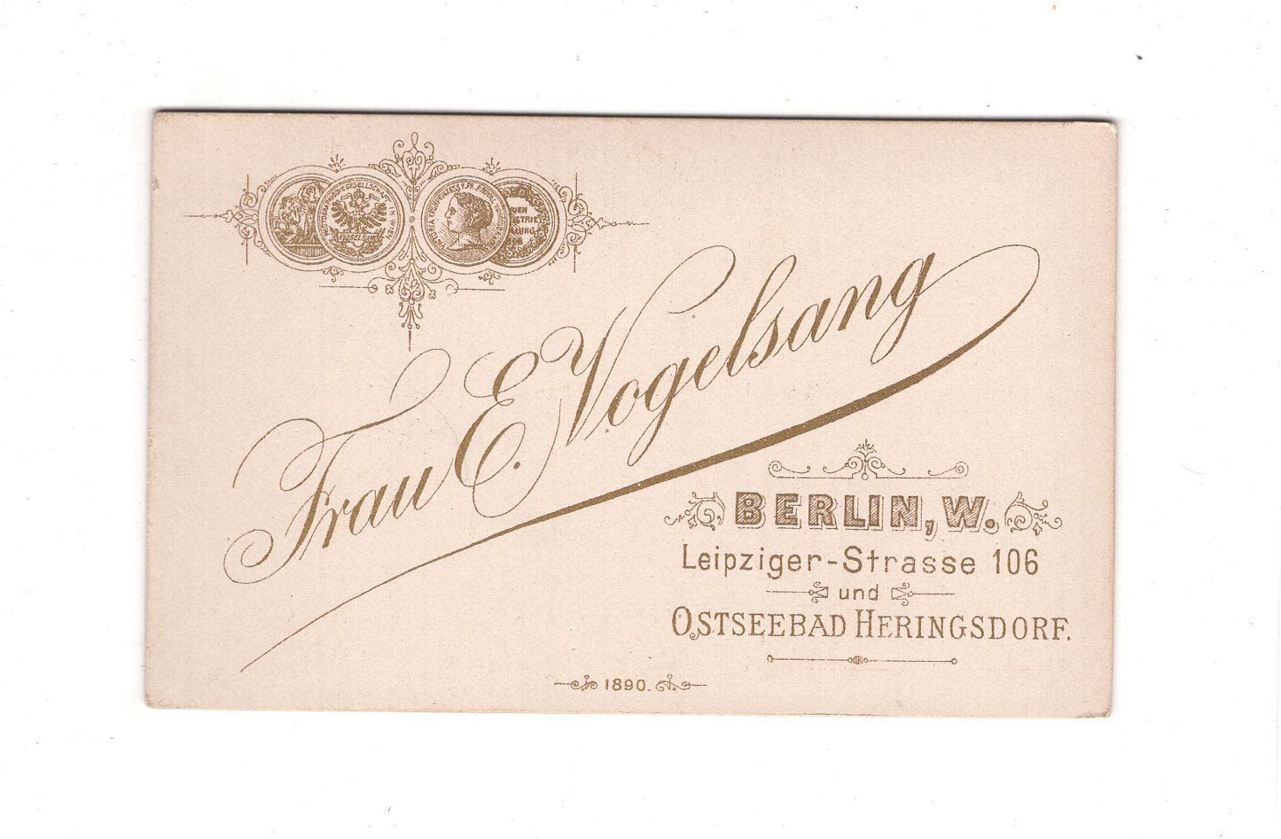 Fotografie Damenportrait - Berlin / Ostseebad Heringsdorf 1890 / CDV C1-17