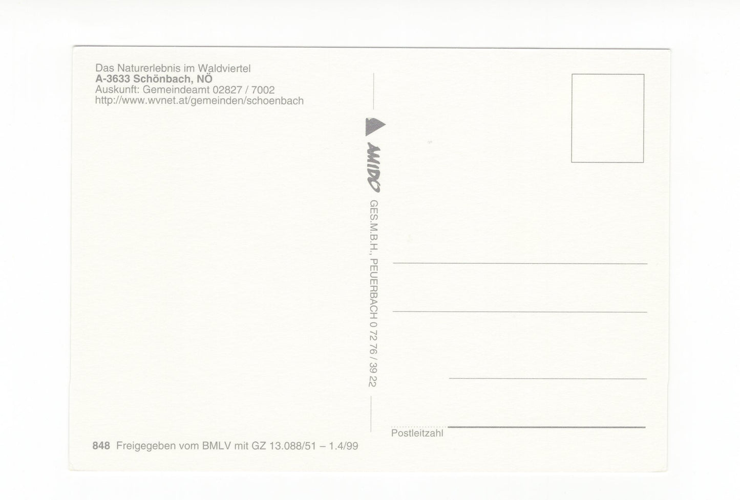 Ansichtskarte Schönbach / Niederösterreich / Österreich