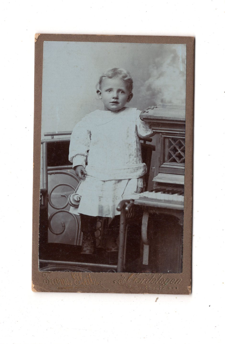 Fotografie Niedlicher kleiner Junge - Gardelegen um 1910 / CDV M1-20