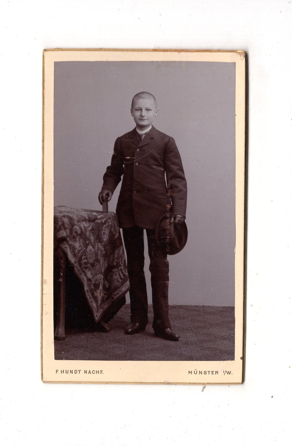 Fotografie Feiner Junge - Münster in Westfalen 1890er / CDV N1-03
