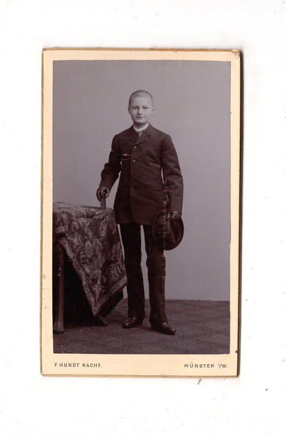 Fotografie Feiner Junge - Münster in Westfalen 1890er / CDV N1-03