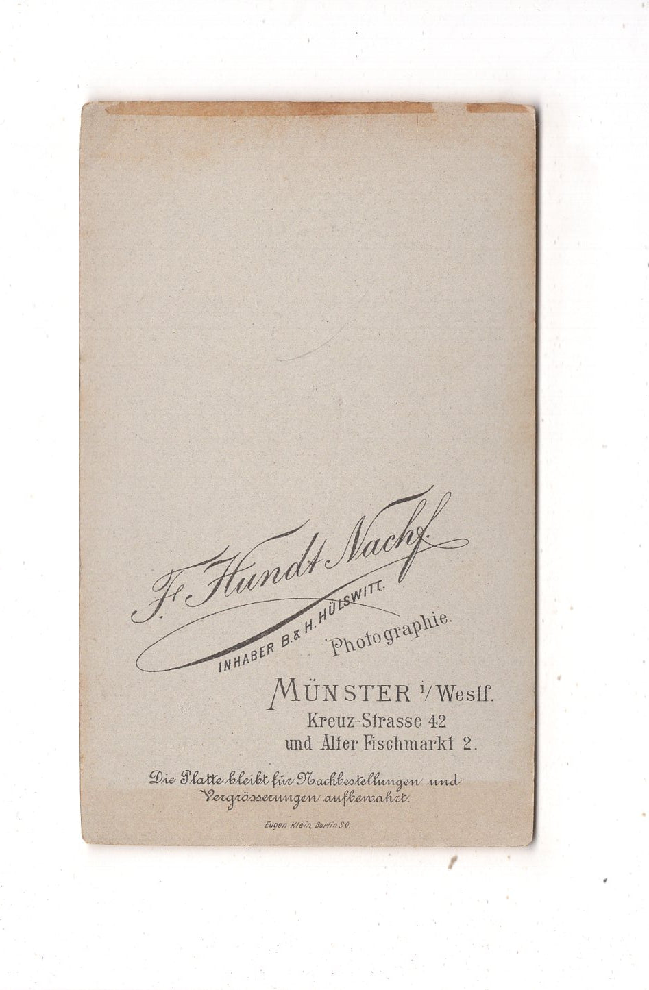Fotografie Feiner Junge - Münster in Westfalen 1890er / CDV N1-03