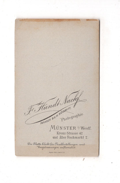 Fotografie Feiner Junge - Münster in Westfalen 1890er / CDV N1-03