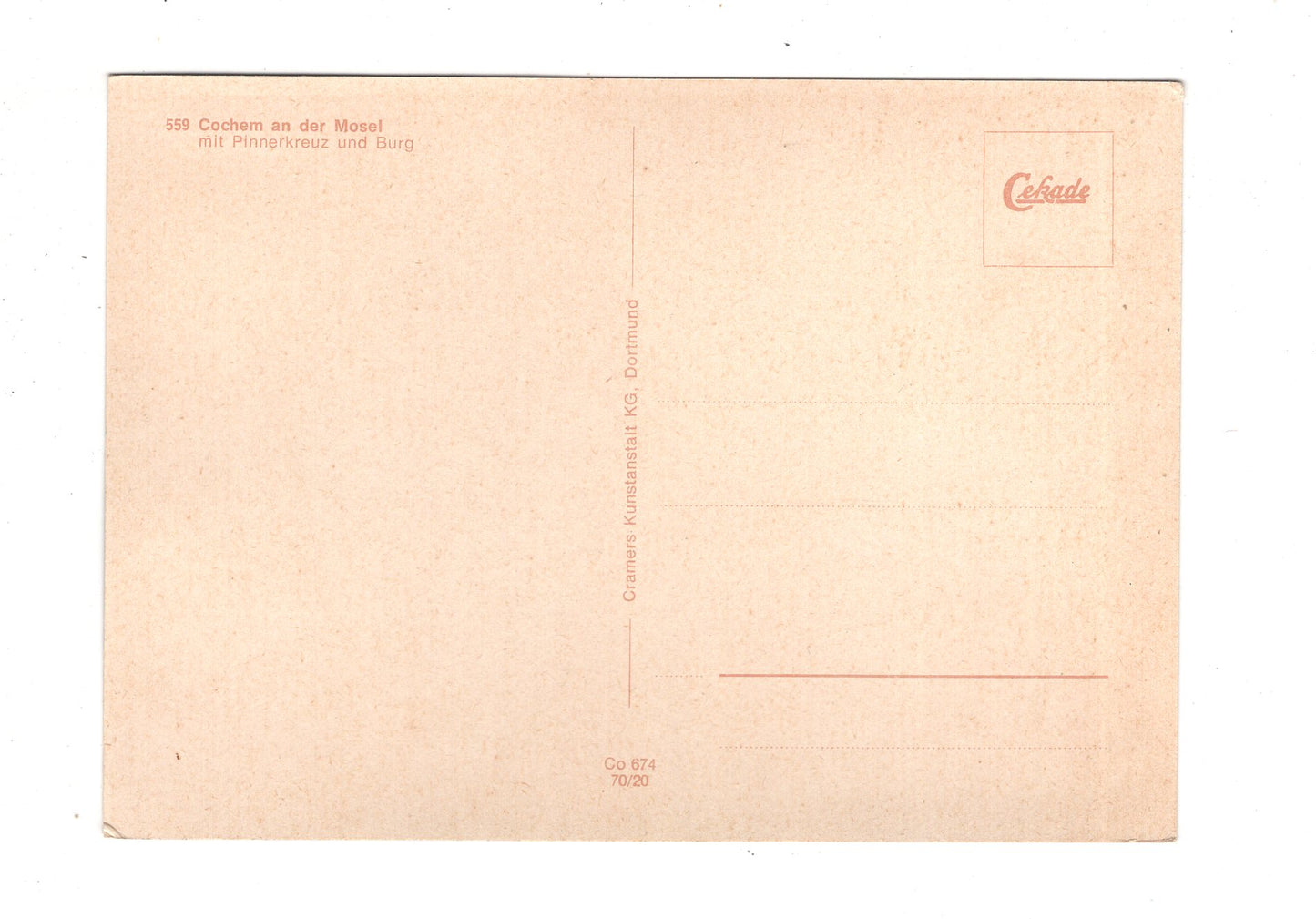 Ansichtskarte Cochem an der Mosel mit Pinnerkreuz und Burg / M1-58