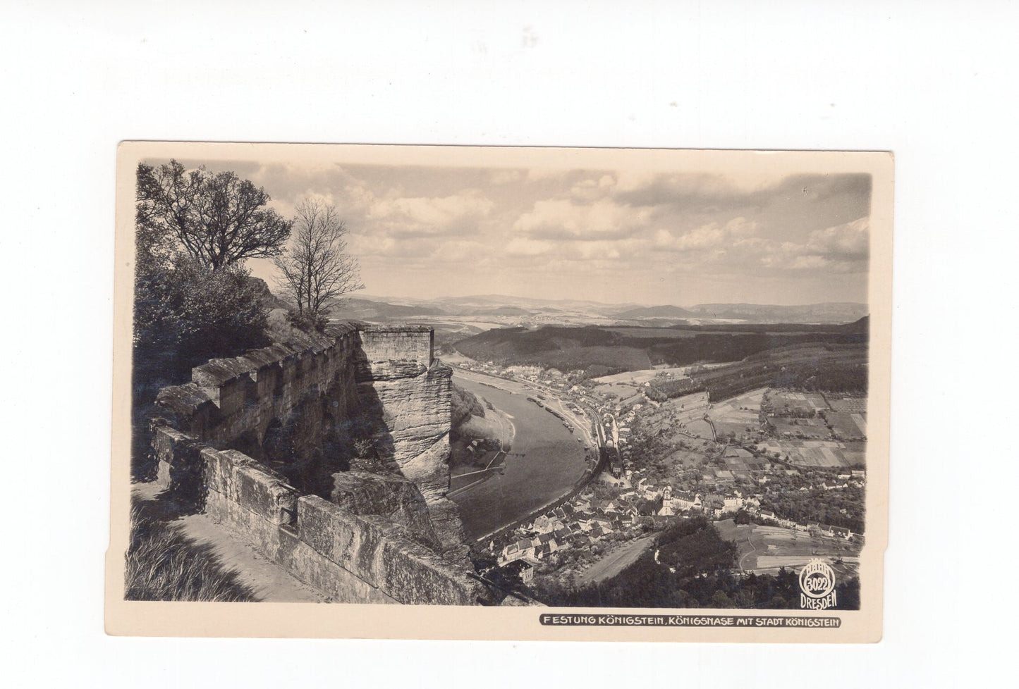 Ansichtskarte Festung Königstein / Königsnase mit Stadt Königstein