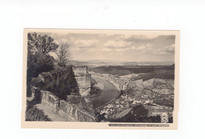 Ansichtskarte Festung Königstein / Königsnase mit Stadt Königstein
